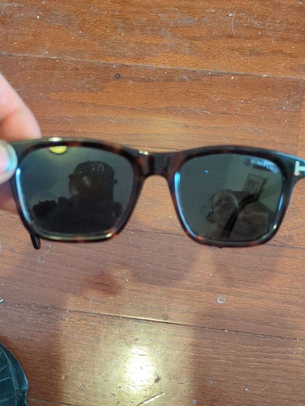 Tom Ford Tortoise Wayfarer Sunglasses with Dark Green Lenses